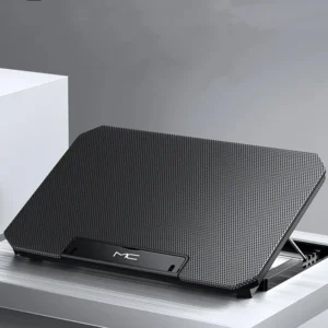 قاعدة تبريد لابتوب بـ13 مروحة — إضاءة RGB وشاشة LCD — قاعدة تبريد احترافية بـ13 مروحة تخفض حرارة اللابتوب فعلياً خلال دقائق.