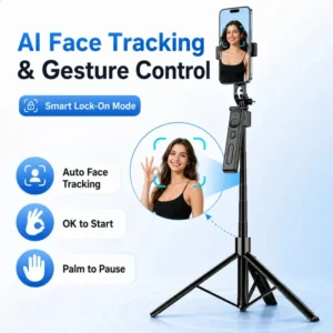 حامل جوال قابل للتمديد مع ريموت — حامل سيلفي طويل مع ريموت بلوتوث للتصوير الجماعي.