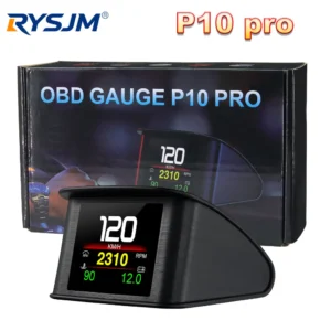 شاشة HUD على الزجاج OBD2 لعدّاد السرعة والبيانات