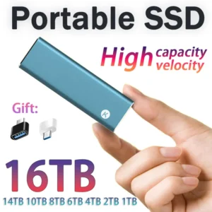 قرص SSD محمول 1 تيرابايت — مقاوم للصدمات والماء — خزّن نسخك الاحتياطية وصورك بسرعة عالية، بقرص متين يتحمل السفر والرمل.