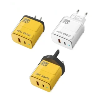 شاحن جداري سريع USB-C بقوة 30 واط — مقبس بريطاني — شاحن سريع صغير الحجم بقوة 30 واط، البديل الأمثل للشاحن الافتراضي.